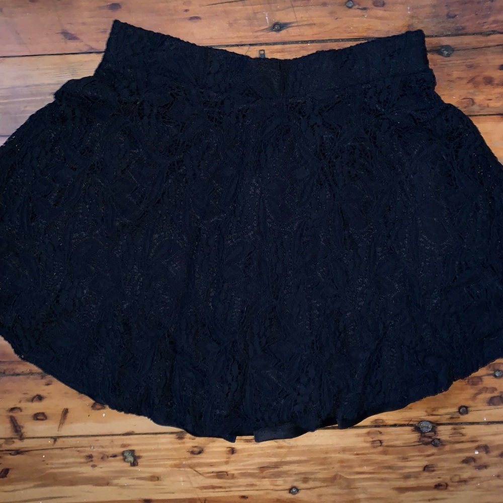 Black Lace Skater Skirt